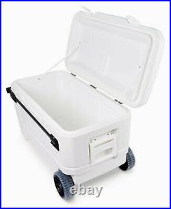 110 Qt Glide Outdoor Sportsman Series Ice Chest Wheeled Cooler White