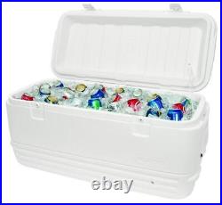120Qt White Cooler Ultratherm Insulated Dual Snap Latch Camp Picnic Cold Storage