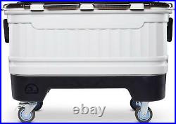 125 Qt Party Bar Wheeled Ice Chest Party Rolling Cooler Bottle Opener Catch Bins