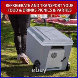 12V Wheeled Electric Cooler/Warmer, 34L (36 qt.), Gray