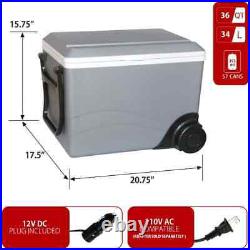 12V Wheeled Electric Cooler/Warmer, 34L (36 qt.), Gray