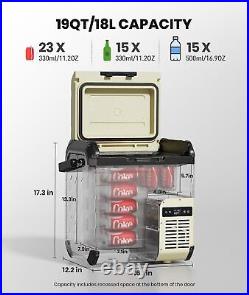 12 Volt Car Refrigerator, Portable Freezer 18L Battery & Solar Powered Cooler