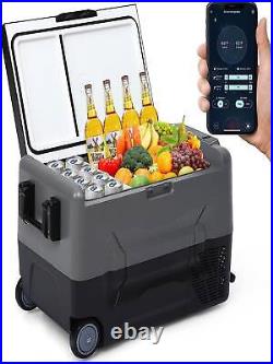 12 Volt Car Refrigerator with APP Control 58 Quart Portable Freezer Car Fridge