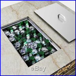 14X 20 Drop In Ice Chest Bin With Cover + Drain Thick Lid Condiments Cooler