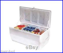 150 qt. Marine Ice Chest Cooler Fish-Scale Cans Bottles 2-Seat Outdoor Patio NEW
