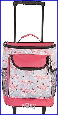 15'' Rolling Cooler One Size Splash Pink Flamingo Summer Picnic Camping Outdoor