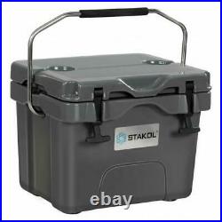 16 Quart Leak-Proof Portable Insulated Outdoor Cooler with 2 Cup Holders Gray