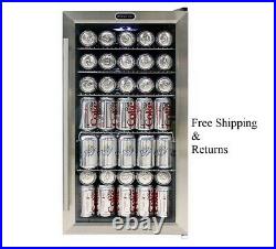 17 in. 120 (12 oz.) Can Cooler in Black/Stainless Steel by Whynter