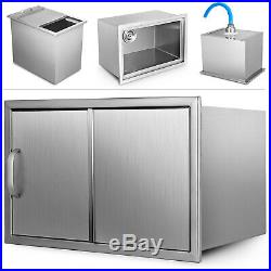 18X12 BBQ Island Stainless Steel Drop in Ice Chest/Cooler Bin WithDrain Valve