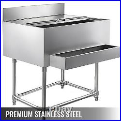 18x36 Underbar Stainless Steel Restaurant Bar Ice Bin 220 lb Ice Chest Cooler