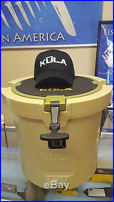 2017 Kula 5 Gallon Bucket Round Cooler bottle opener Bote Tan free hat Dealer