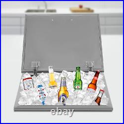 20L x 20W x 13H BBQ Island Drop In Ice Chest Stainless Steel Wine Cooler Bin