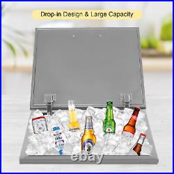 20L x 20W x 13H BBQ Island Drop In Ice Chest Stainless Steel Wine Cooler Bin