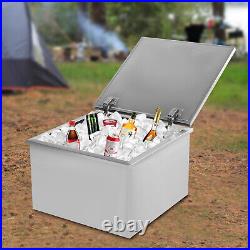 20L x 20W x 13H BBQ Island Drop In Ice Chest Stainless Steel Wine Cooler Bin