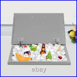 20''Lx16''Wx13''H BBQ Island Drop in Ice Chest/Cooler With Cover Stainless Steel