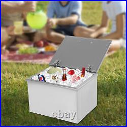 20''Lx16''Wx13''H BBQ Island Drop in Ice Chest/Cooler With Cover Stainless Steel