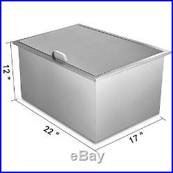 22X17 Outdoor Kitchen Drop-in Ice Chest Basin Insulated Wall Cooler Beverage