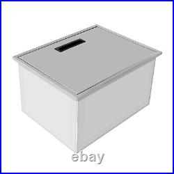 22''x17''x12'' Drop-in Ice Bin Chest Cooler Removable Lid Cover Stainless Steel