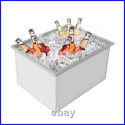 23X17 Drop in Ice Chest Cooler Party BBQ Island Stainless Steel Ice Cold Bin