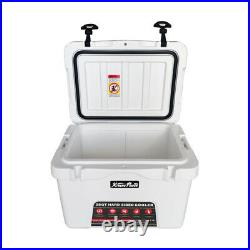 26-Quart Portable Cooler with Lockable Lid Ice Chest Camping Insulated White