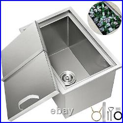 27X18 Outdoor Kitchen Drop-in Ice Chest Bin Cooler 304 Beer Ice Buckets Box