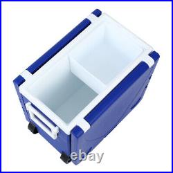 28L Multi Function Table Ice Cooler Picnic Camping Drink Storage Withchair2 Blue