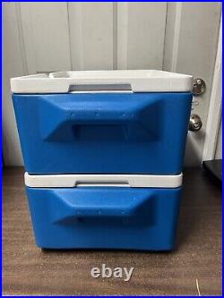 2 Coleman Party Stacker Cooler 6225 Blue 24 Can Blue Cooling Container
