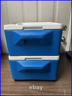 2 Coleman Party Stacker Cooler 6225 Blue 24 Can Blue Cooling Container