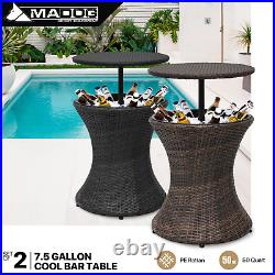 2 Pack 7.5 Gallon Cool Bar Side Table Patio Beverage Cooler Party Beer Ice Chest