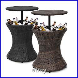 2 Pack 7.5 Gallon Cool Bar Side Table Patio Beverage Cooler Party Beer Ice Chest