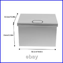 30L Drop In Ice Chest Bin Home Kitchen Wine Cooler Stainless Steel with Cover