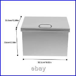 30L Drop In Ice Chest Bin Ice Chest Cooler 304 Stainless With Lid &Drain 20x14x13