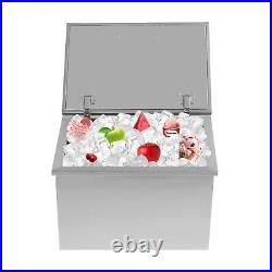 30L Drop In Ice Chest Bin Ice Chest Cooler 304 Stainless With Lid &Drain 20x14x13