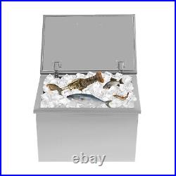 30L Drop In Ice Chest Bin Ice Chest Cooler 304 Stainless With Lid &Drain 20x14x13