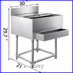 30x21 Underbar Stainless Steel Restaurant Bar Ice Bin 215 lb Ice Chest Cooler