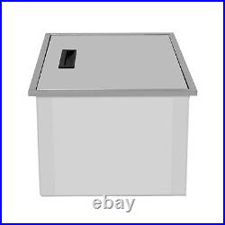 33L Drop-in Ice Chest Outdoor Kitchen Ice Cooler Ice Bin 304 Stainless Steel