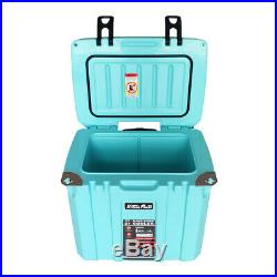 37 Quart Ice Chest Cooler Dolly Tote Bottle Opener Insulated with Wheel -Aqua
