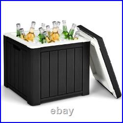 3-In-1 Patio 10 Gallon Ice Cube Cooler Box Table Stool Storage WHandle