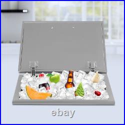 40L BBQ Island Drop in Ice Chest/Cooler With Cover Stainless Steel 20''x16''x13'