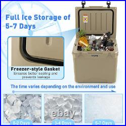 42 Qt Portable Cooler with wheels Handle Roto Molded Ice Chest Insulated 5-7 Days