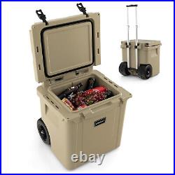 45 QT Ice Cooler Box Portable Ice Chest with All-terrain Wheels Camping Fishing
