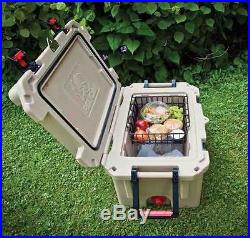 45 Qt. Outdoor Progear Wheeled Cooler Tan Elite Ice Chest Coolers Patio Freezer