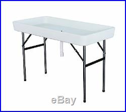 4Foot Iron Folding Chill Fill Party Ice Wine Table Desk with Matching Skirt Home
