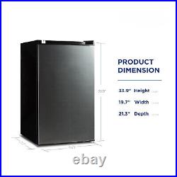 4.4 Cu ft One-Door No Freezer Mini Fridge, Black Stainless Steel Look E-Star