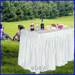 4' Fold Party Ice Chests Cooler Table Sink Capming Plastic Matching Skirt Bar