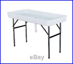 4 Foot Chill & Fill Party Ice Folding Table Plastic with Matching Skirt US Stock