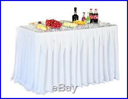 4 Foot Chill & Fill Party Ice Folding Table Plastic with Matching Skirt US Stock