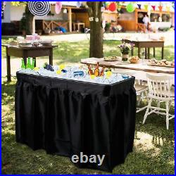 4 Foot X-large Party Ice Bin Folding Table With Skirt Catering Drink Bar