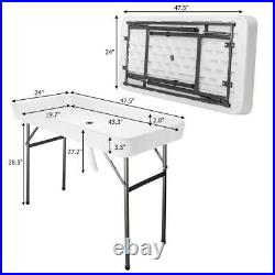 4 Foot X-large Party Ice Bin Folding Table With Skirt Catering Drink Bar