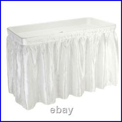 4' Party Ice Cooler Folding Table Plastic with Matching Skirt White